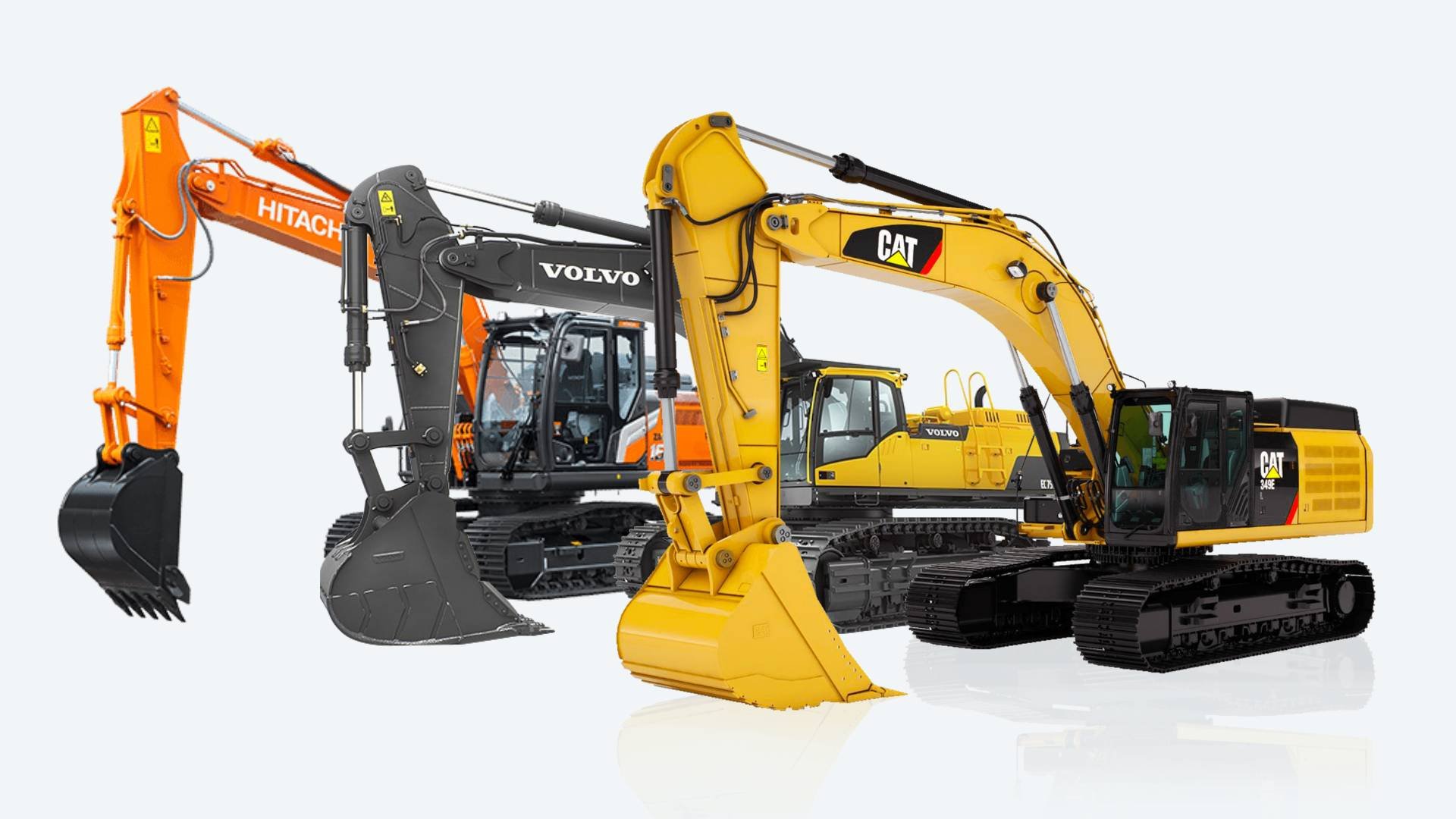 Hitachi excavator, volvo excavator, CAT excavator