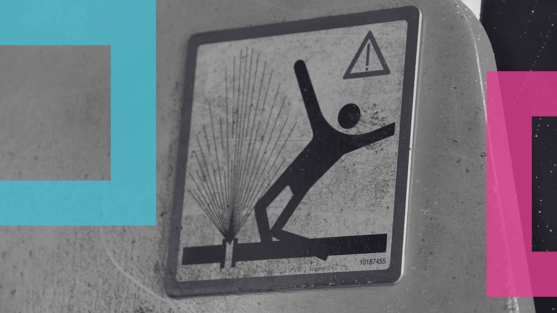 Close up of a hydraulic fluid safety label on a machine