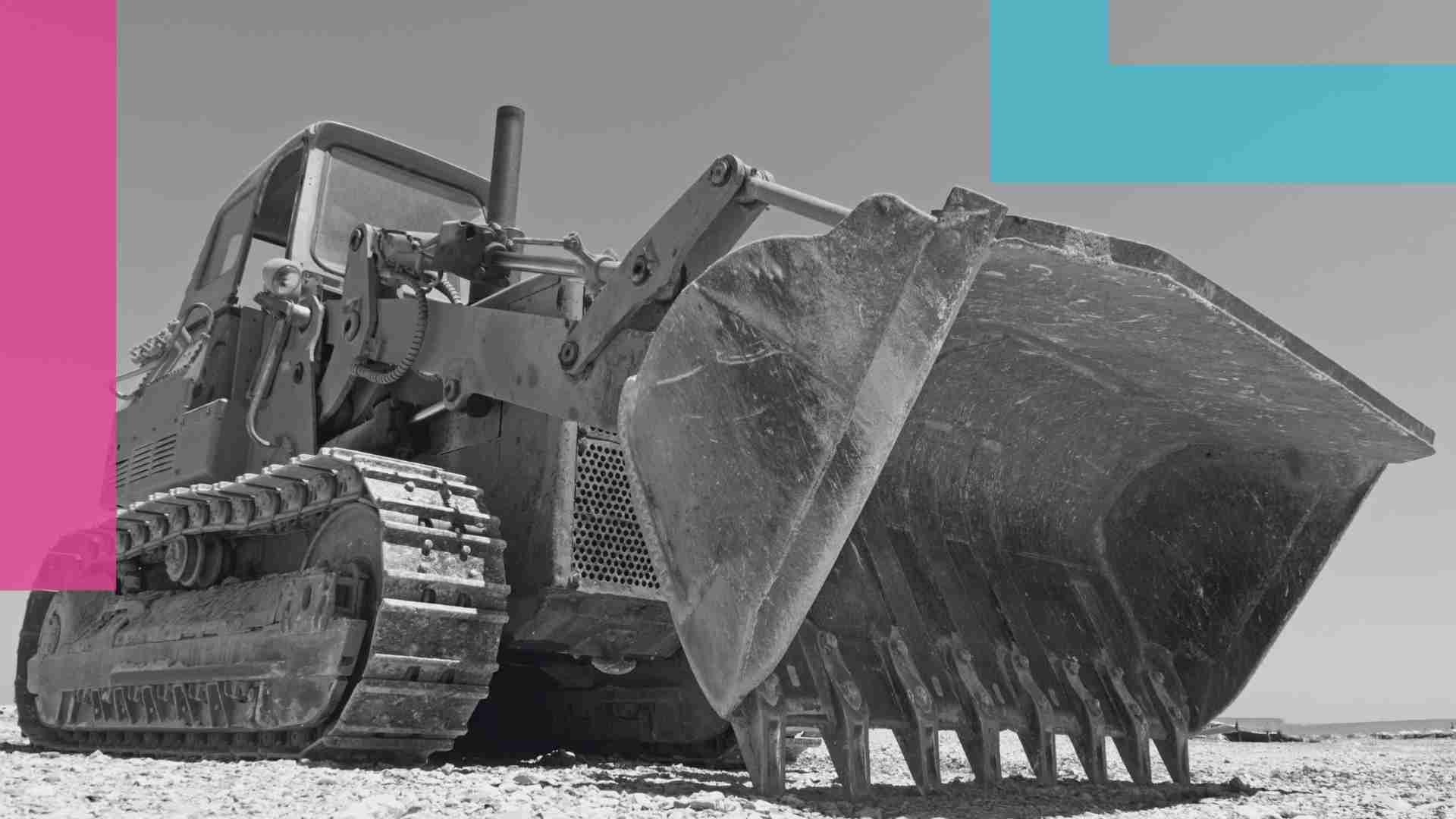 Close up of a large machine on a work site