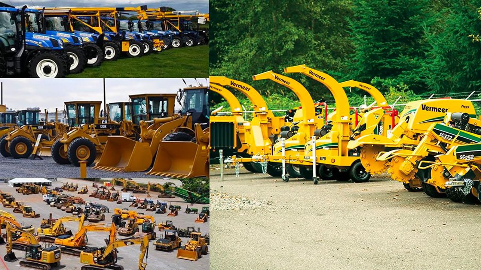 fleet of yellow machines lined up
