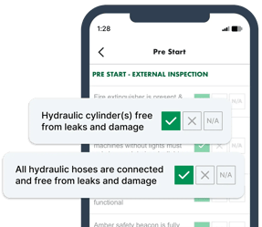 Ideagen Asset Guard - answer prestart checklist questions