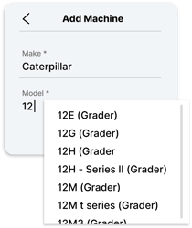 Pre Start Plus - Select machine