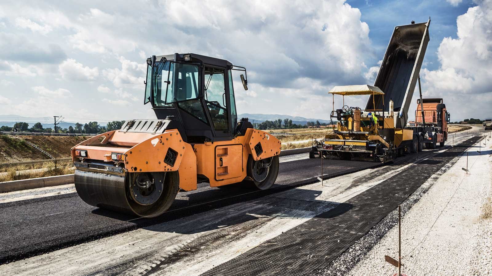 Road work building a new road