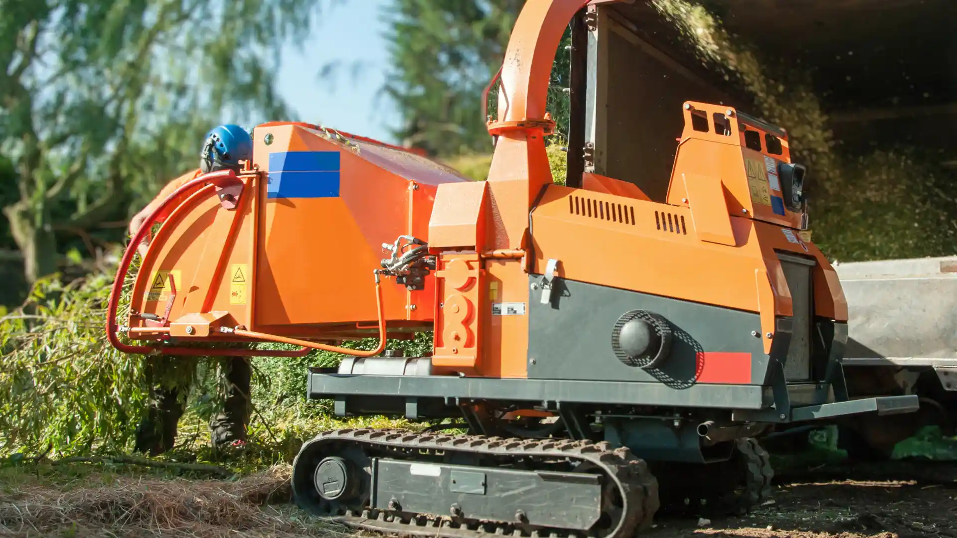 Orange woodchipper