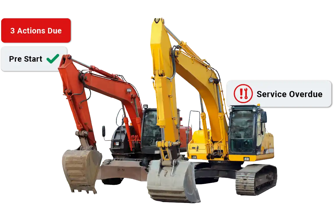 Two heavy machines showing Plant Assessor products and services