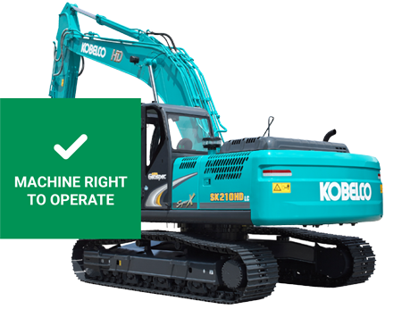 Kobelco excavator with successful machine pre start result