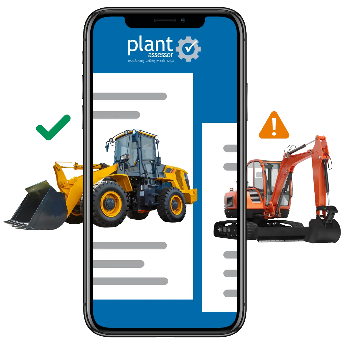 Phone showing Plant Assessor machinery safety system health check